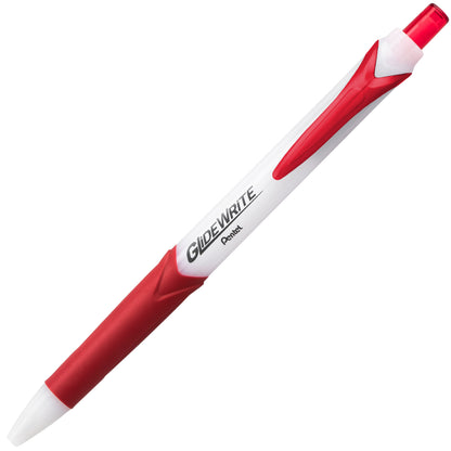 GlideWrite Ballpoint Pen with TechniFlo Ink, (1.0mm) Medium Line, Red (BX910-B)