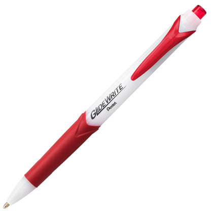 GlideWrite Ballpoint Pen with TechniFlo Ink, (1.0mm) Medium Line, Red (BX910-B)