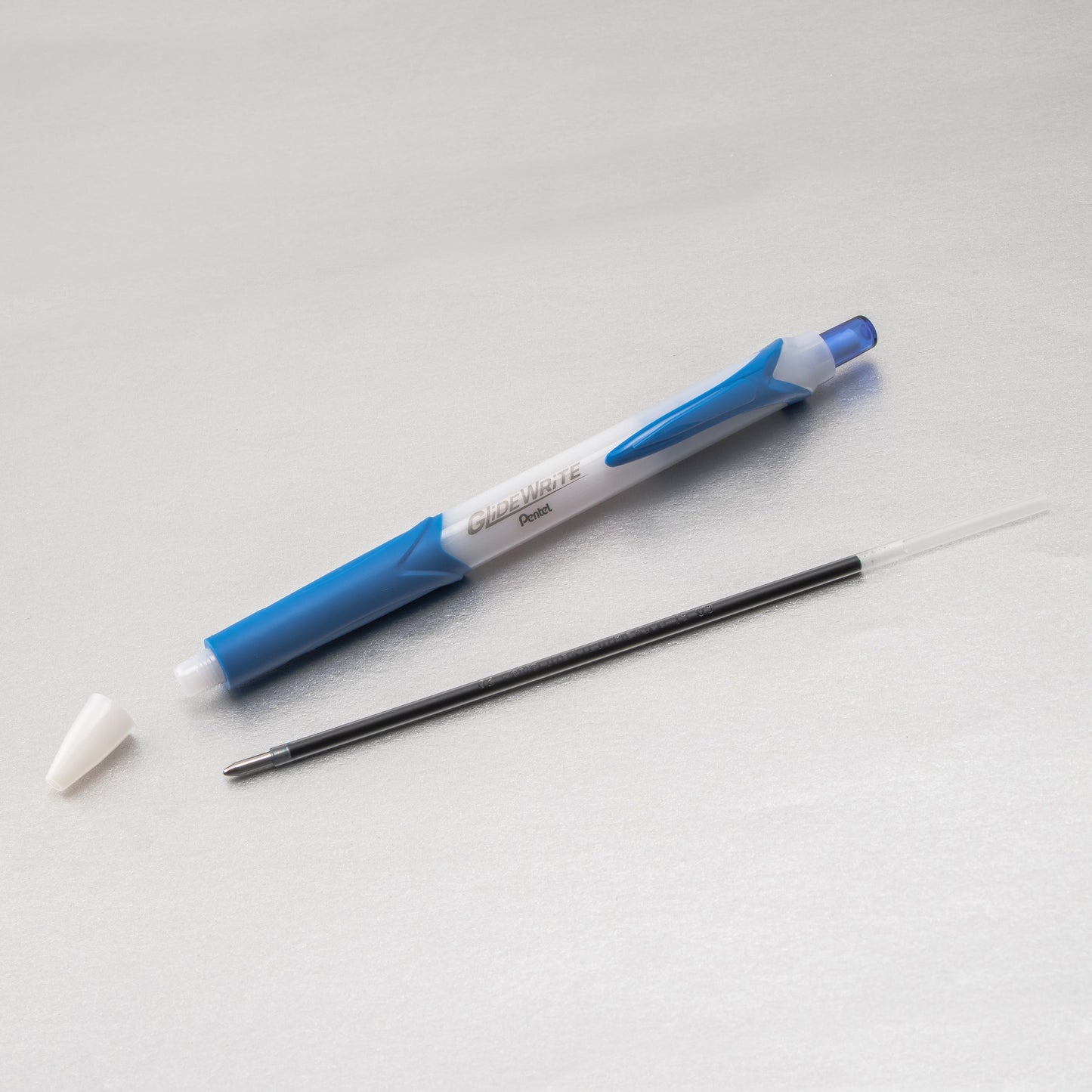 GlideWrite Ballpoint Pen with TechniFlo Ink, (1.0mm) Medium Line, Light Blue Ink (BX910-S1)
