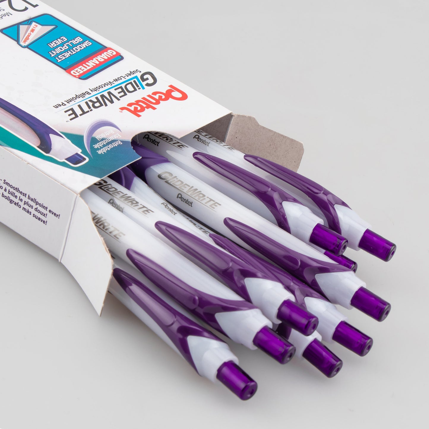 GlideWrite Ballpoint Pen with TechniFlo Ink, (1.0mm) Medium Line, Violet (BX910-V)