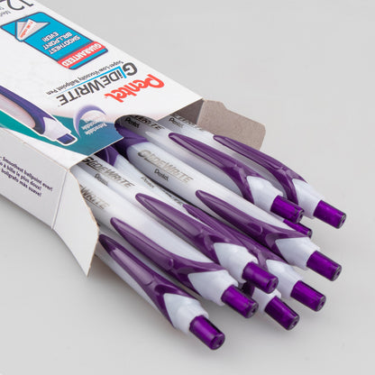 GlideWrite Ballpoint Pen with TechniFlo Ink, (1.0mm) Medium Line, Violet (BX910-V)