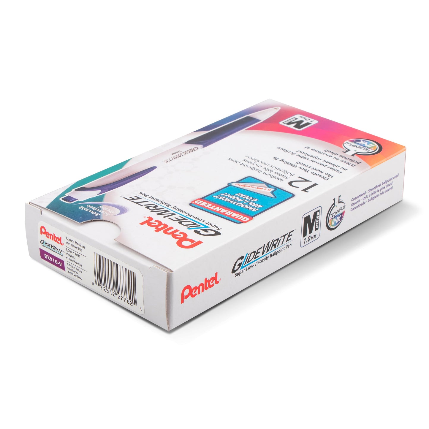 GlideWrite Ballpoint Pen with TechniFlo Ink, (1.0mm) Medium Line, Violet (BX910-V)