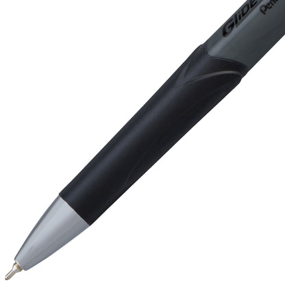 GlideWrite Gun Metal Barrel Ballpoint Pen, (0.7mm), Fine Line, Blue Ink (BX927-C)
