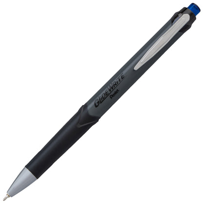 GlideWrite Gun Metal Barrel Ballpoint Pen, (0.7mm), Fine Line, Blue Ink (BX927-C)
