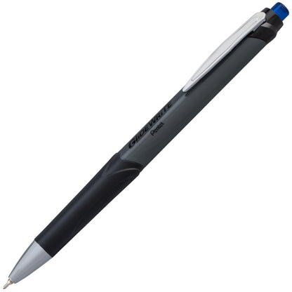 GlideWrite Gun Metal Barrel Ballpoint Pen, (0.7mm), Fine Line, Blue Ink (BX927-C)