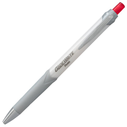 GlideWrite Signature Ballpoint Pen Pearl White Barrel, (1.0mm) Medium line, Red Ink (BX930W-B)