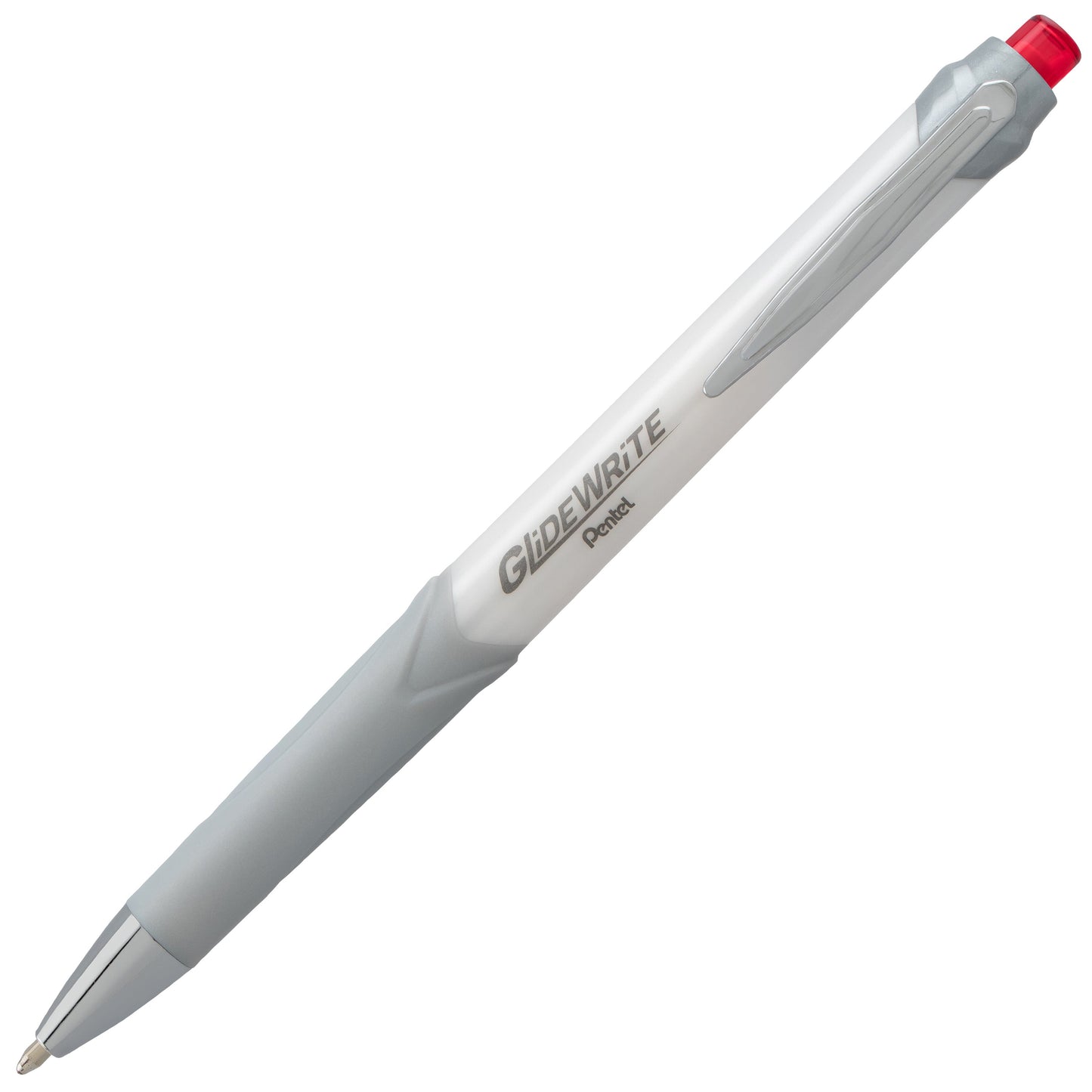 GlideWrite Signature Ballpoint Pen Pearl White Barrel, (1.0mm) Medium line, Red Ink (BX930W-B)