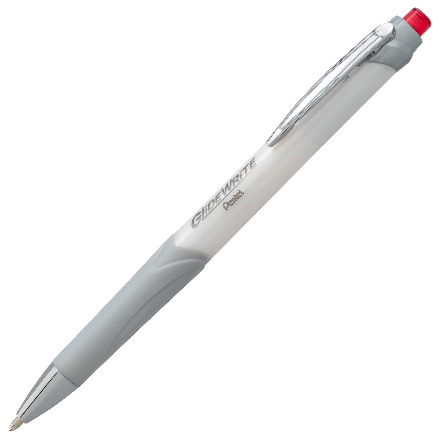 GlideWrite Signature Ballpoint Pen Pearl White Barrel, (1.0mm) Medium line, Red Ink (BX930W-B)