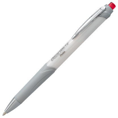 GlideWrite Signature Ballpoint Pen Pearl White Barrel, (1.0mm) Medium line, Red Ink (BX930W-B)