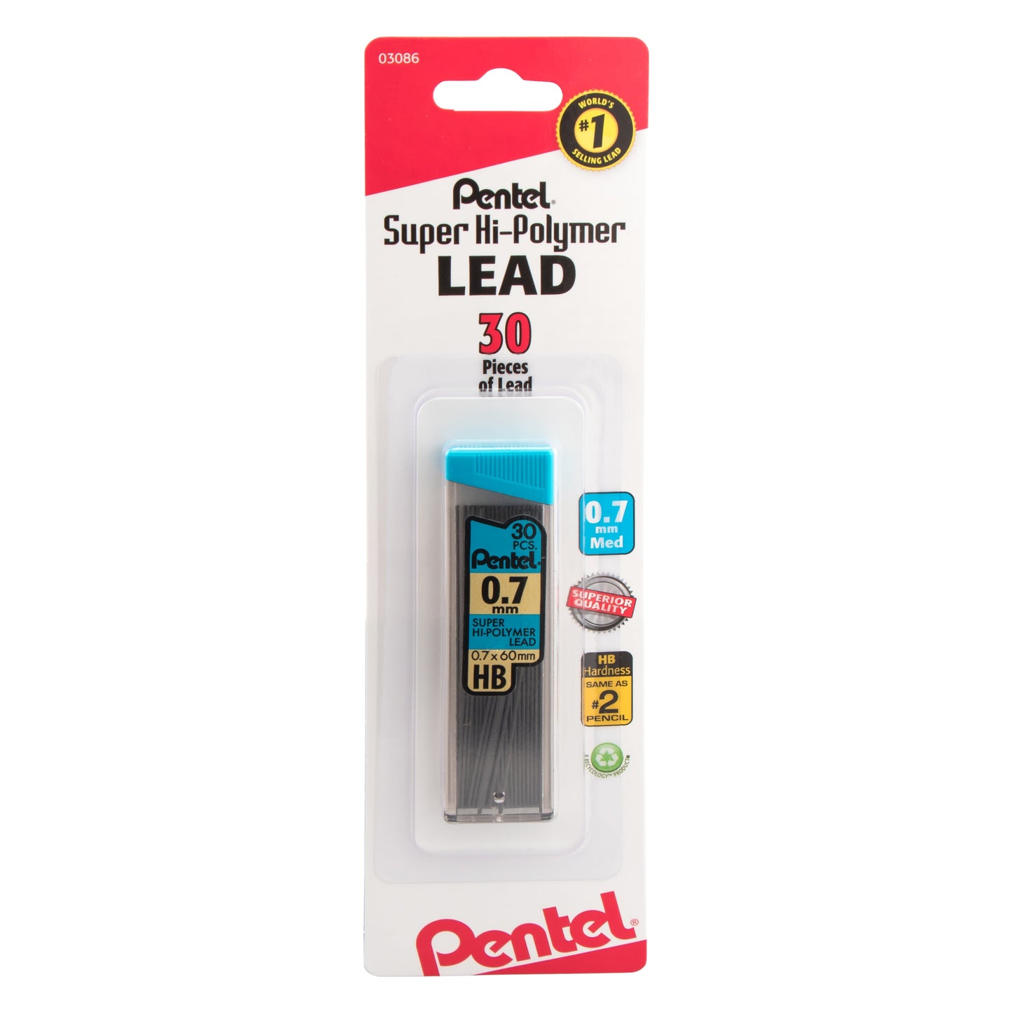 Super Hi-Polymer Lead Refill (0.7mm) Medium, HB, 30 pcs/Tube 1-Pk (C27BPHB-K6)