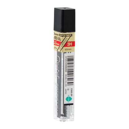 Super Hi-Polymer Lead Refill (0.5mm) Fine, 3H, 12 pcs/Tube (C505-3H)
