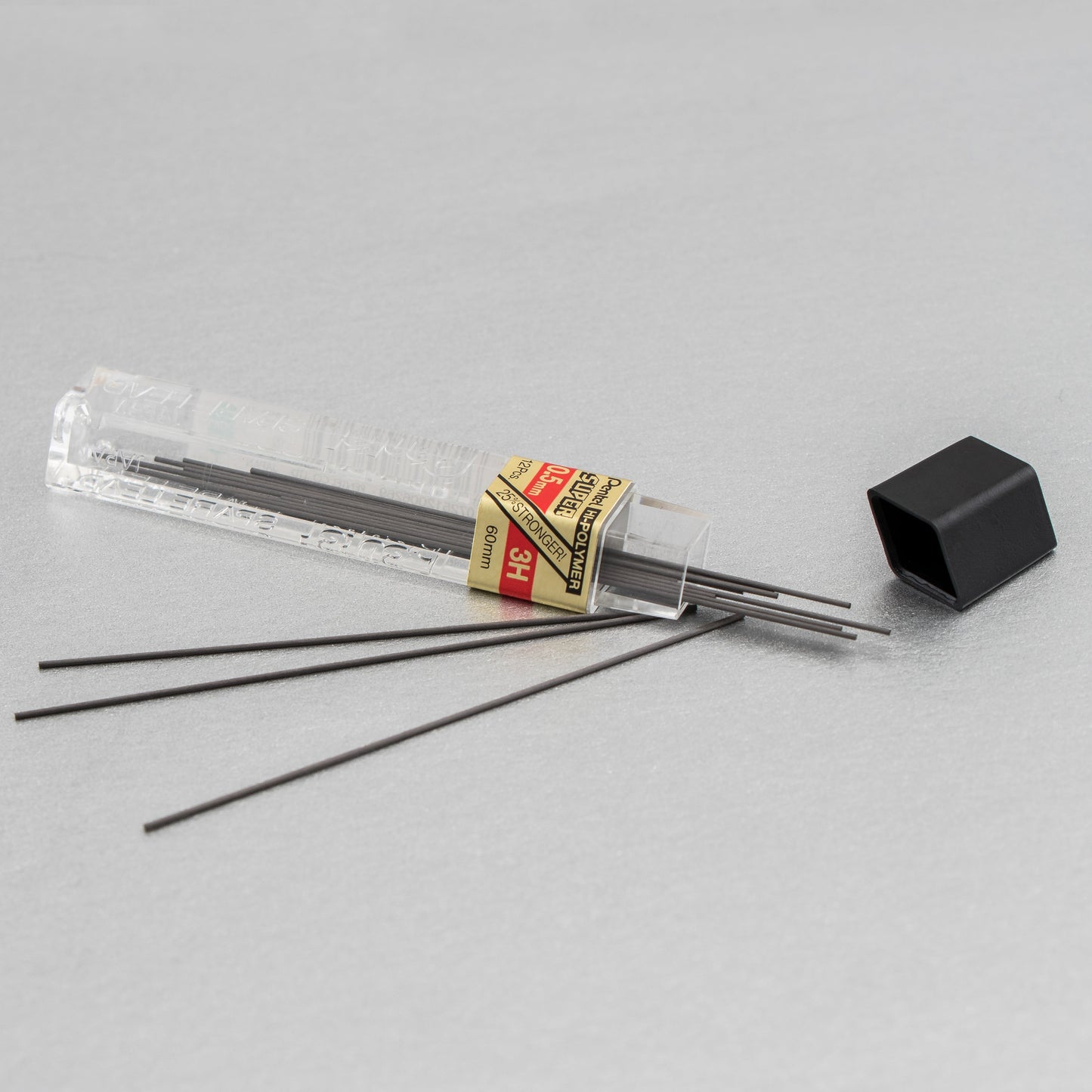 Super Hi-Polymer Lead Refill (0.5mm) Fine, 3H, 12 pcs/Tube (C505-3H)