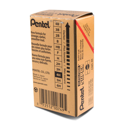 Super Hi-Polymer Lead Refill (0.5mm) Fine, 4H, 12 pcs/Tube (C505-4H)