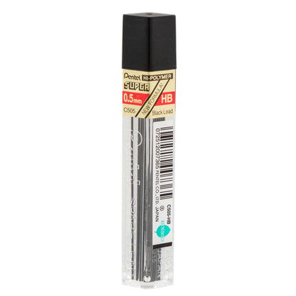 Super Hi-Polymer Lead Refill (0.5mm) Fine, HB, 12 pcs/Tube (C505-HB)