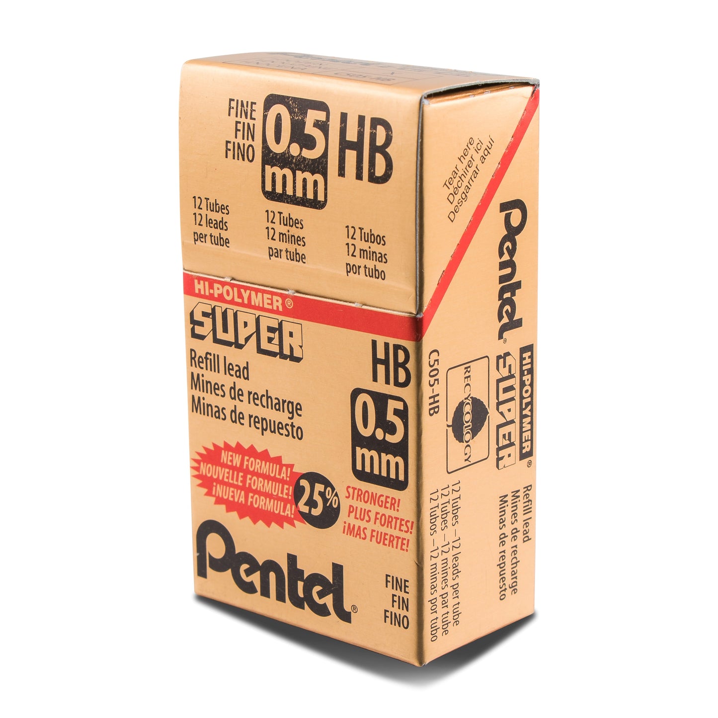 Super Hi-Polymer Lead Refill (0.5mm) Fine, HB, 12 pcs/Tube (C505-HB)