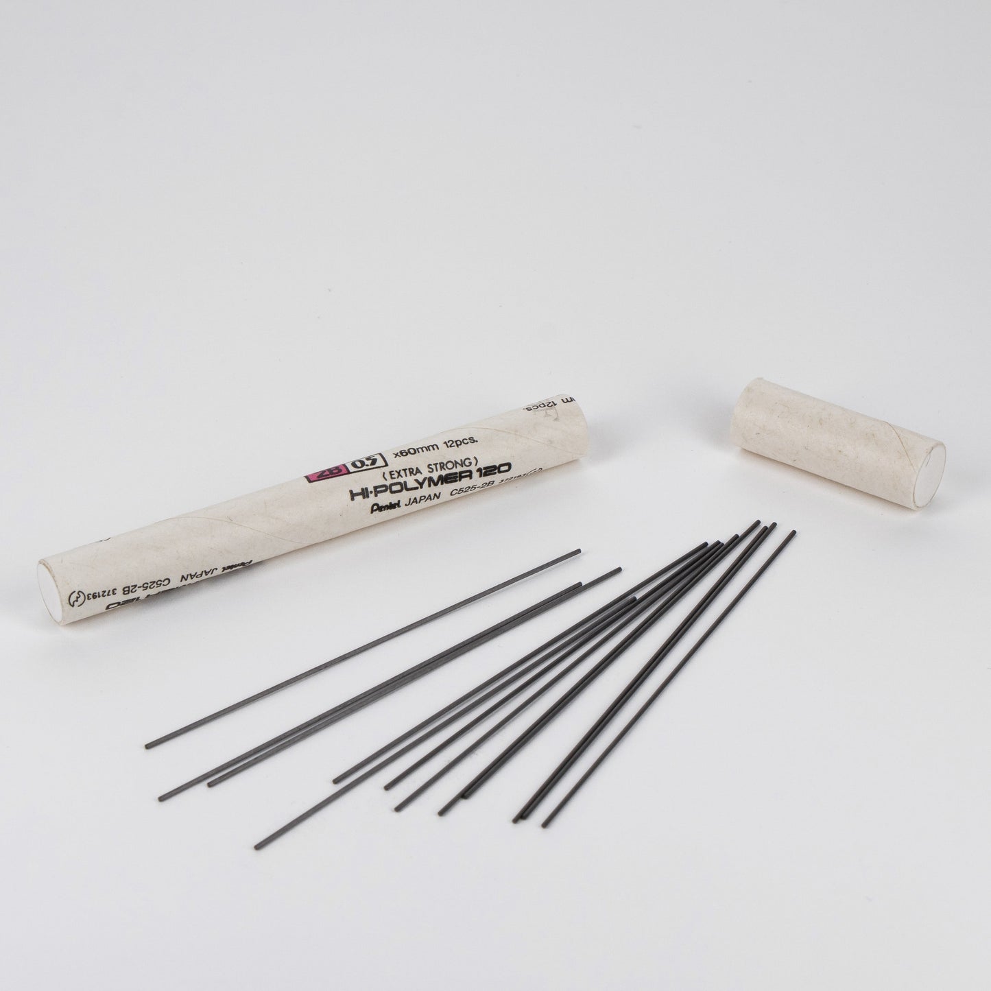Refill Premium Hi-Polymer Lead (0.5mm) Fine, 2B, 12 pcs/Tube (C525-2B)