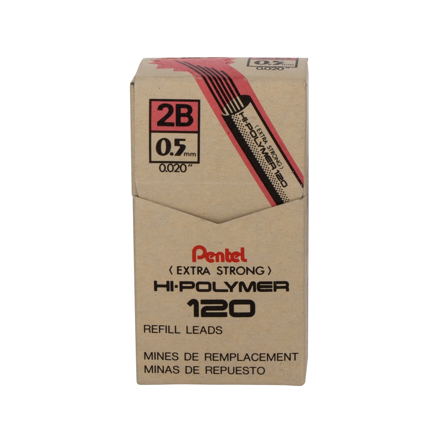 Refill Premium Hi-Polymer Lead (0.5mm) Fine, 2B, 12 pcs/Tube (C525-2B)