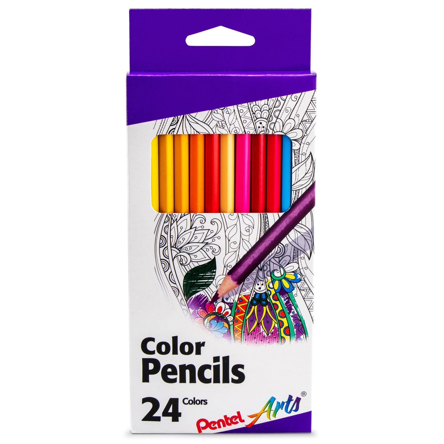 Pentel Arts Color Pencils - Assorted Colors, 24-Pk (CB8-24)