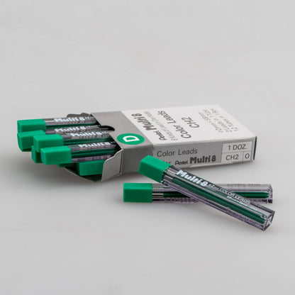Pentel Arts 8 Colour Pencil Lead Refill (2.0mm), Green, 2 pcs/Tube (CH2-D)