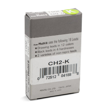 Pentel Arts 8 Colour Pencil Lead Refill (2.0mm), Lt. Green, 2 pcs/Tube (CH2-K)