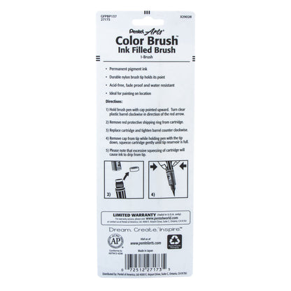 Pentel Arts Color Brush with Pigment Ink, Gray Ink, 1-pk (GFPBP137)