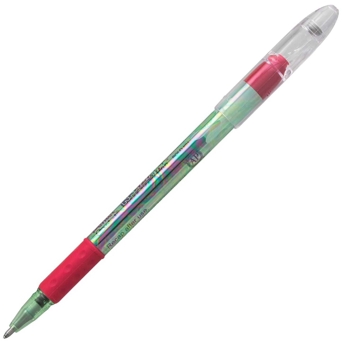 Krazy Pop Iridescent Gel Pen, (1.0mm) Bold line, Green & Metallic Red Ink (K91-DBD)