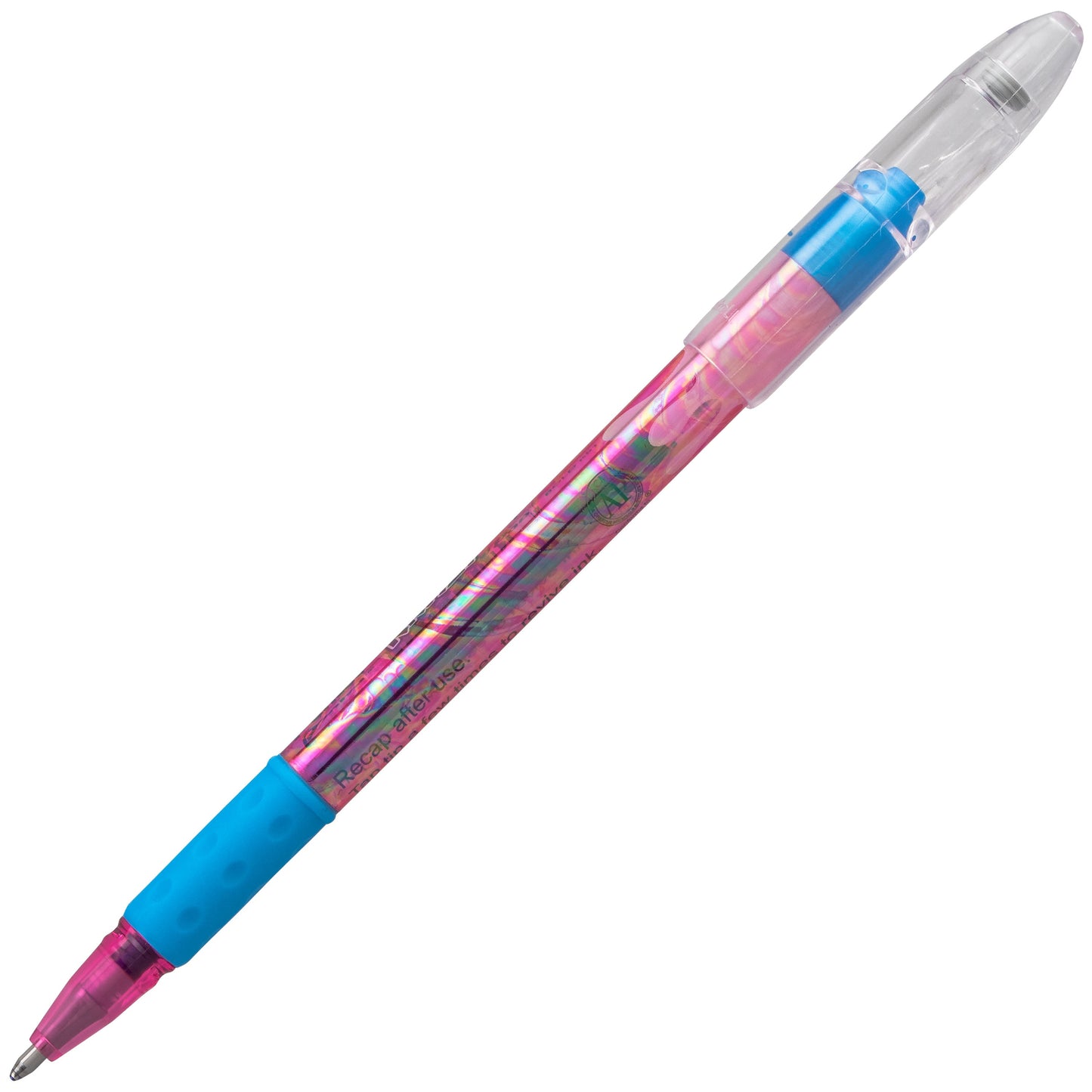 Krazy Pop Iridescent Gel Pen, (1.0mm) Bold line, Pink & Metallic Blue Ink (K91-DCP)