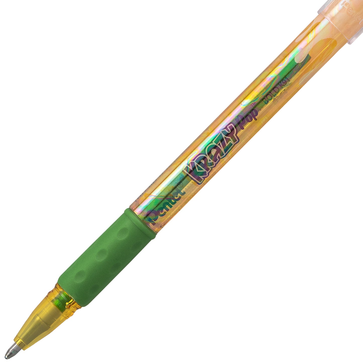 Krazy Pop Iridescent Gel Pen, (1.0mm) Bold line, Yellow & Metallic Green Ink (K91-DDG)