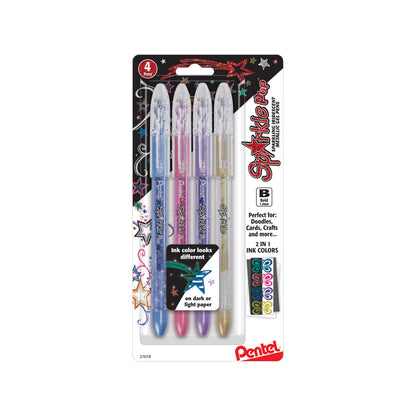 Sparkle Pop Metallic Gel Pen, (1.0mm) Bold Line, Assorted Ink (CPVX), 4-Pk (K91BP4M1)