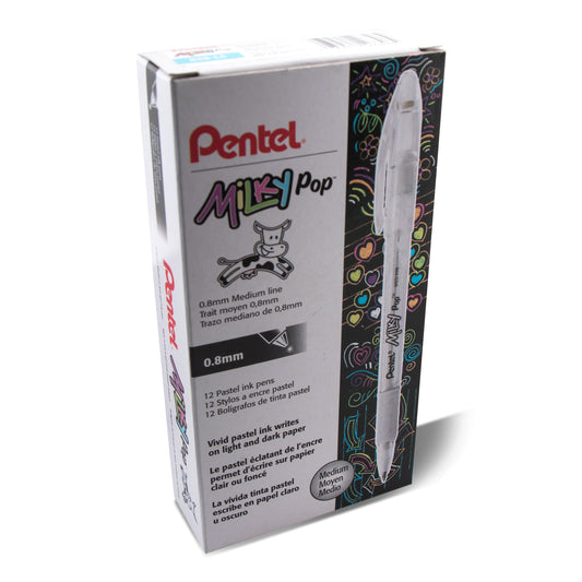 Milky Pop Pastel Gel Pen, (0.8mm) Medium Line, Sky Blue Ink (K98-LS)