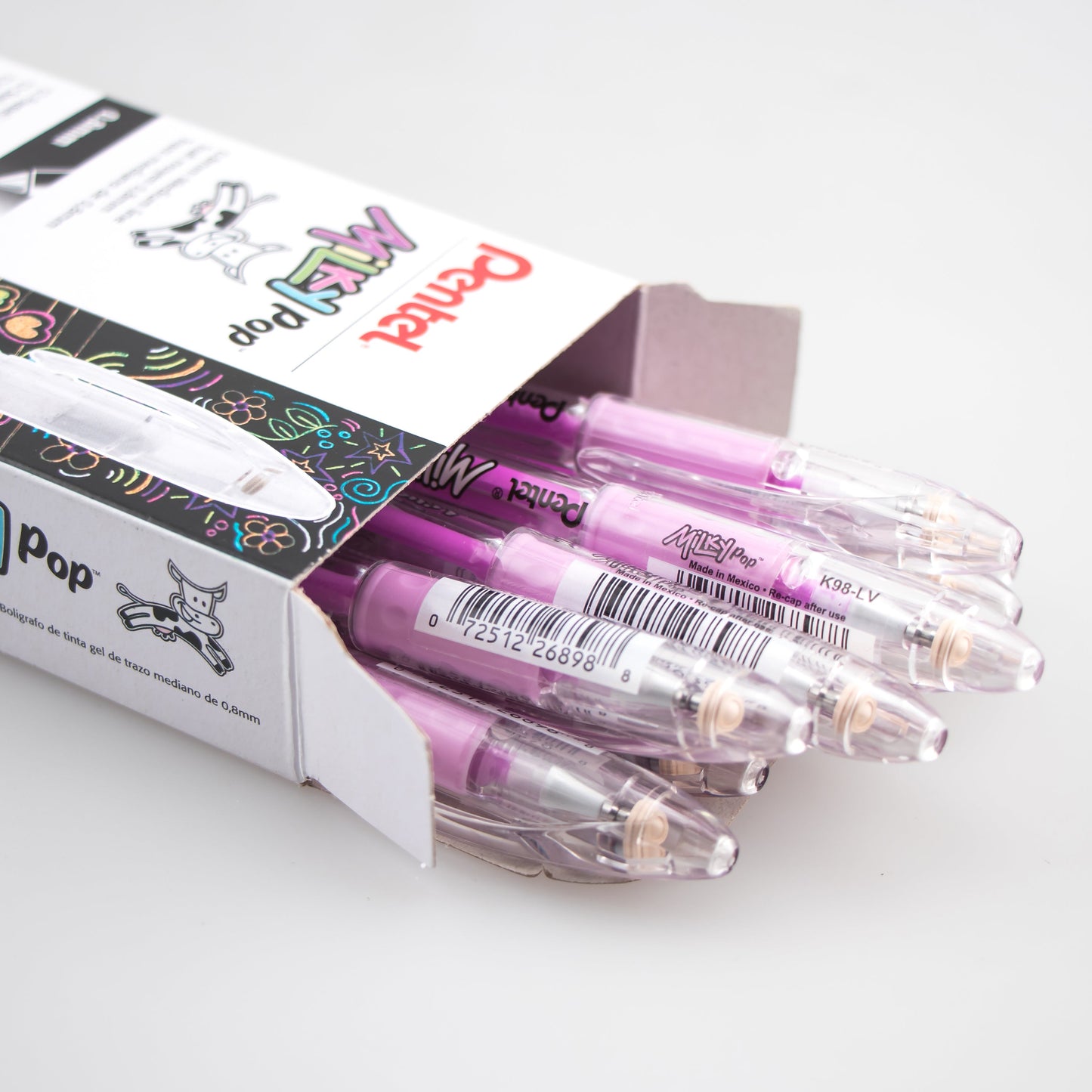 Milky Pop Pastel Gel Pen, (0.8mm) Medium Line, Violet Ink (K98-LV)