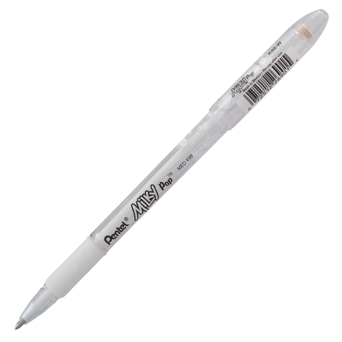 Milky Pop Pastel Gel Pen, (0.8mm) Medium Line, White Ink (K98-W)