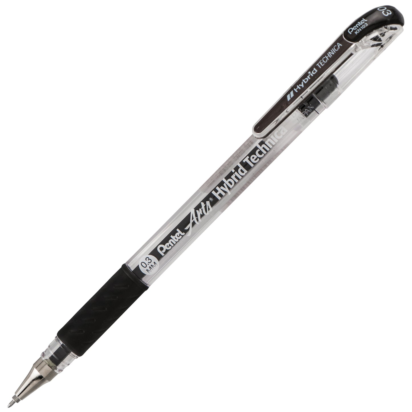 Pentel Arts Hybrid Technica (0.3mm) Gel Pen, Black Ink (KN103-A)