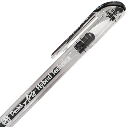Pentel Arts Hybrid Technica (0.4mm) Gel Pen, Black Ink (KN104-A)