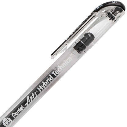 Pentel Arts Hybrid Technica (0.5mm) Gel Pen, Black Ink (KN105-A)
