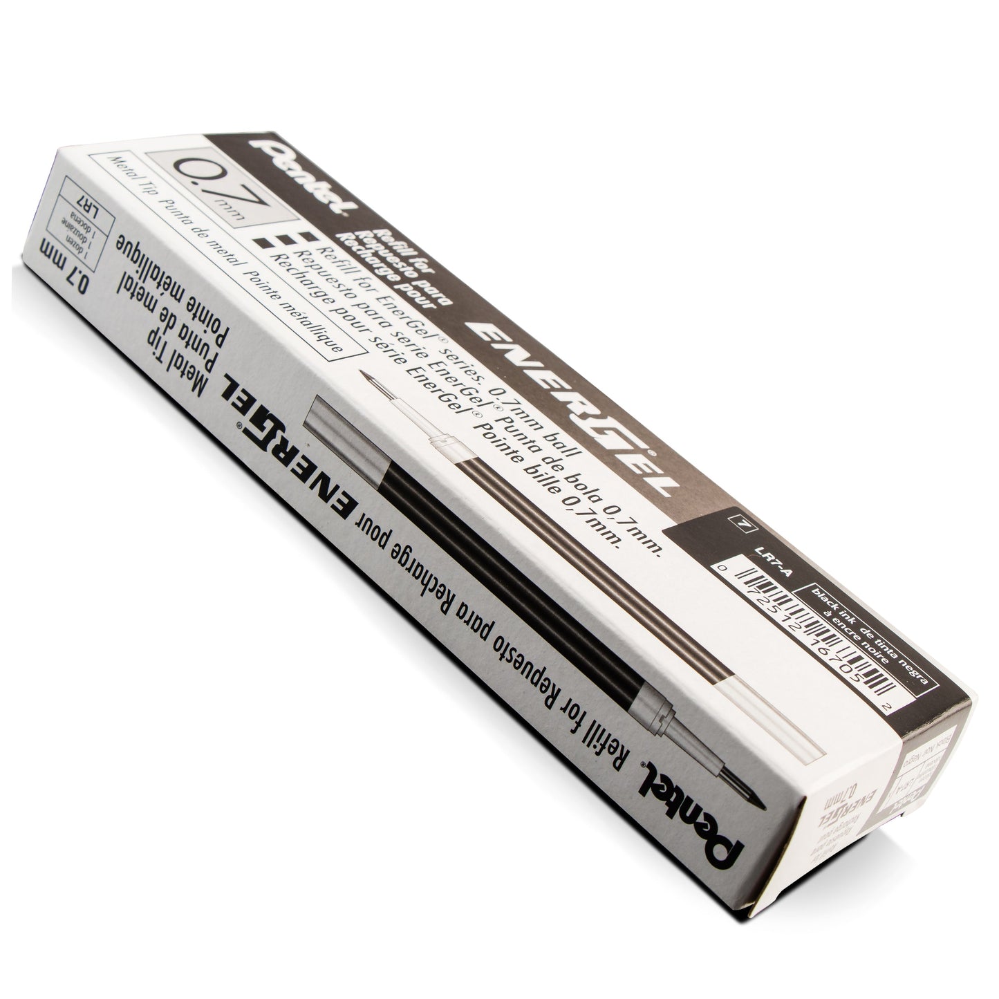 Refill Ink - For EnerGel Gel Pen, 0.7mm Metal Tip, Medium, Black Ink (LR7-A)