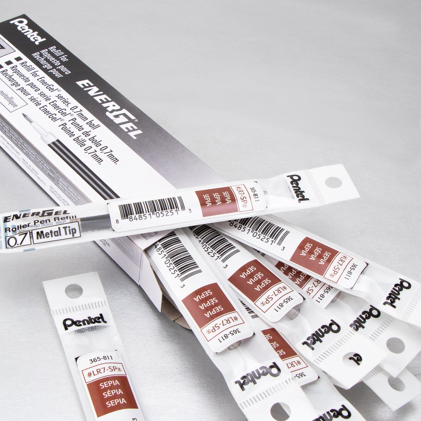 Refill Ink - For EnerGel Gel Pen, 0.7mm Metal Tip, Medium, Sepia Ink (LR7-SP)