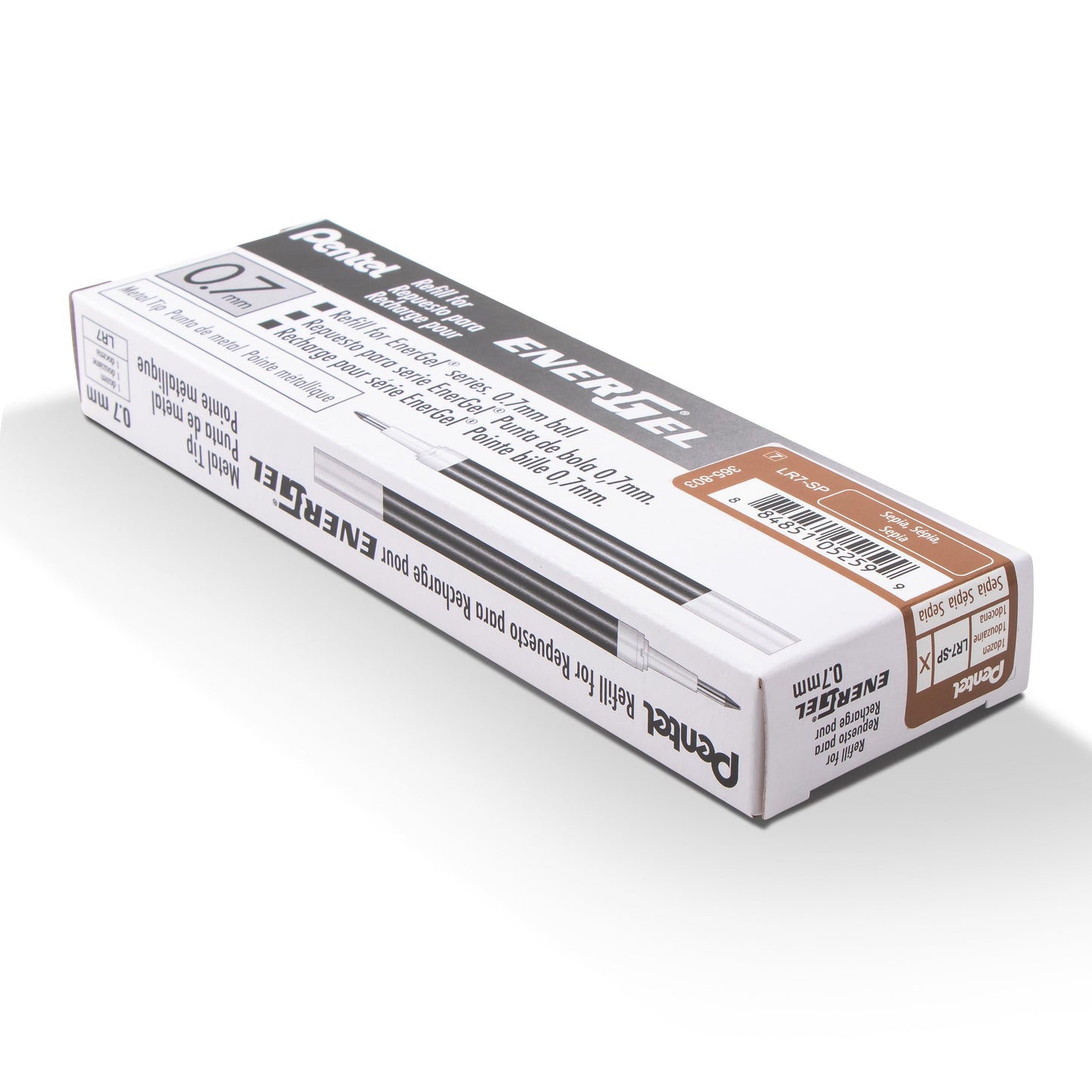 Refill Ink - For EnerGel Gel Pen, 0.7mm Metal Tip, Medium, Sepia Ink (LR7-SP)