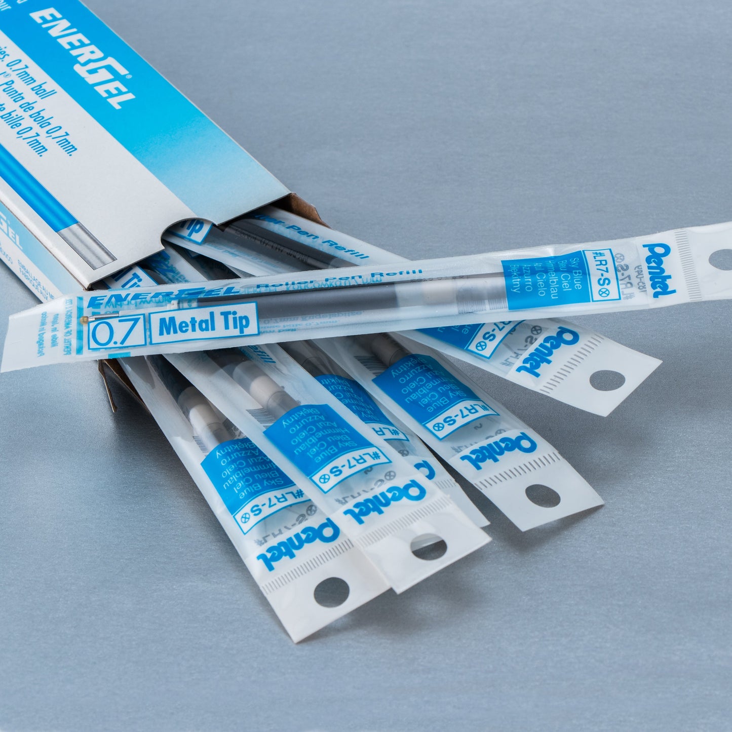 Refill Ink - For EnerGel Gel Pen, 0.7mm Metal Tip, Medium, Sky Blue Ink (LR7-S)
