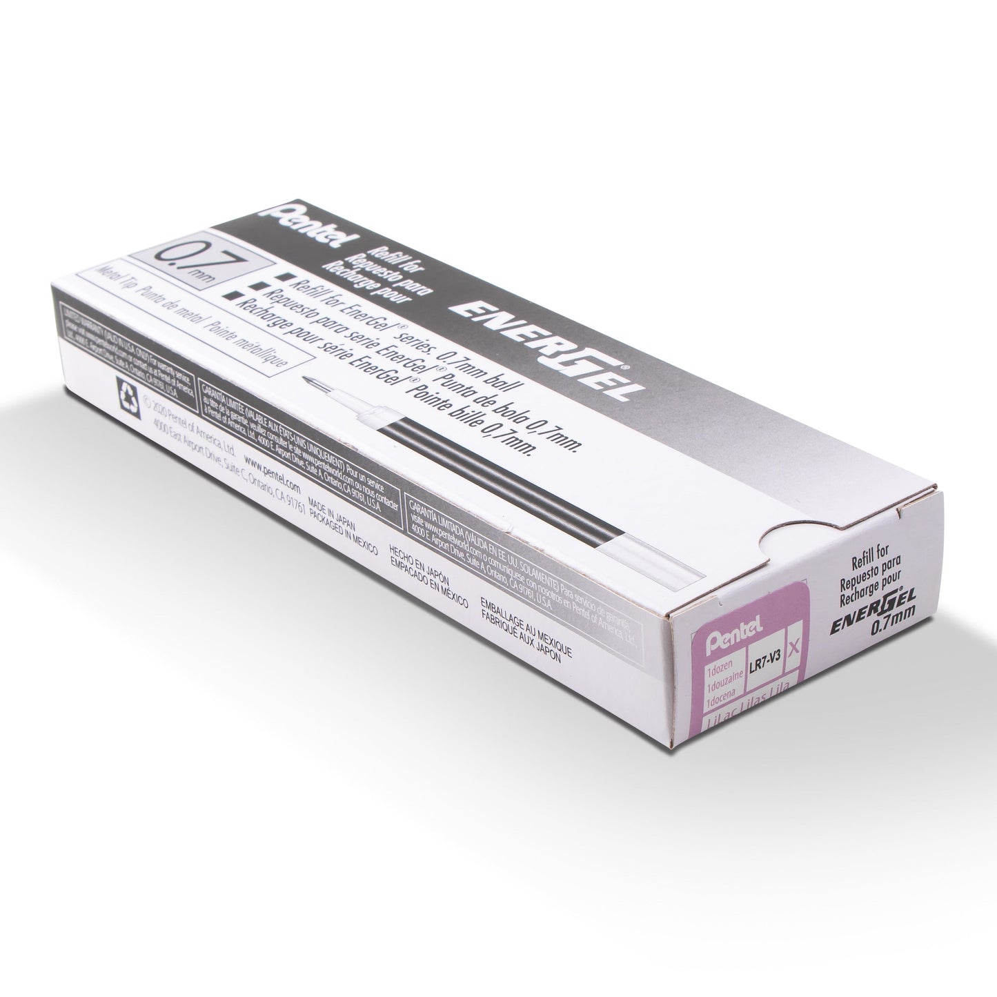 Refill Ink - For EnerGel Gel Pen, 0.7mm Metal Tip, Medium, Lilac Ink (LR7-V3)