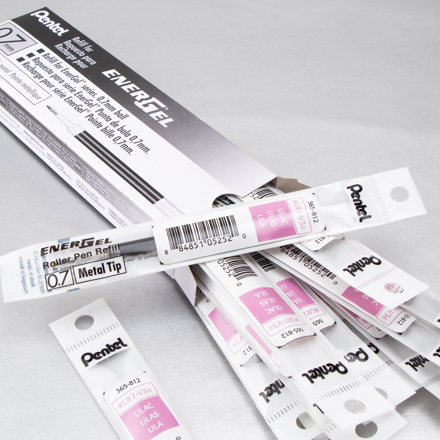 Refill Ink - For EnerGel Gel Pen, 0.7mm Metal Tip, Medium, Lilac Ink (LR7-V3)
