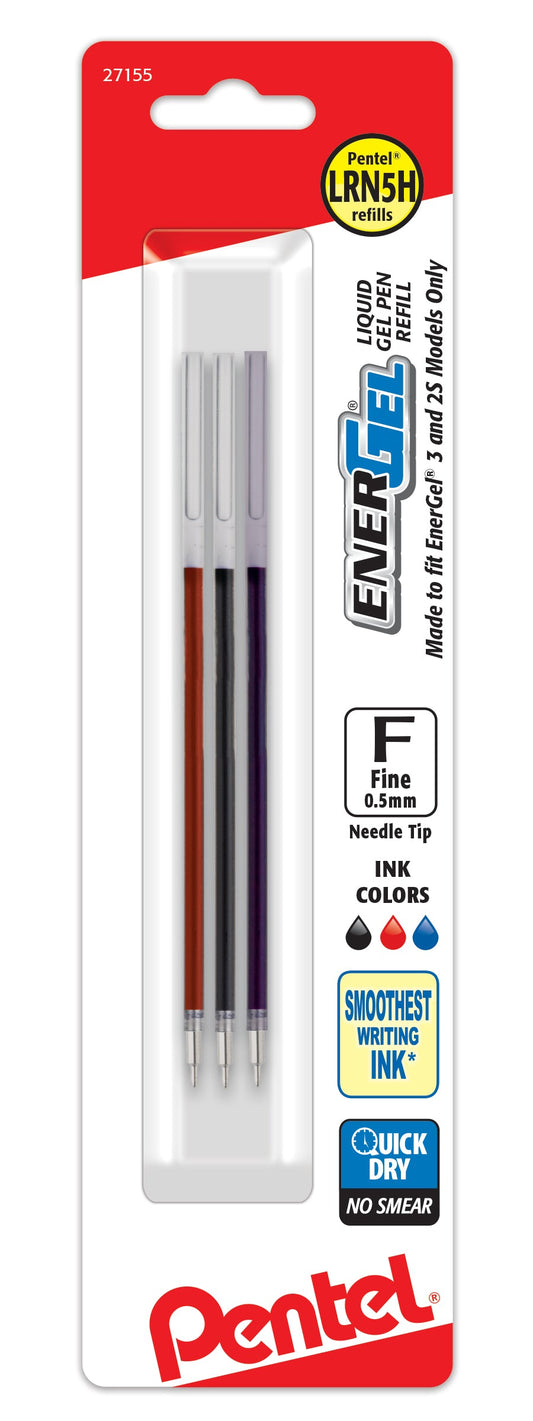 Refill Ink - For BLC35 EnerGel 3 & BLW355 EnerGel 2S, (ABC) Ink, 3-Pk (LRN5HBP3M)