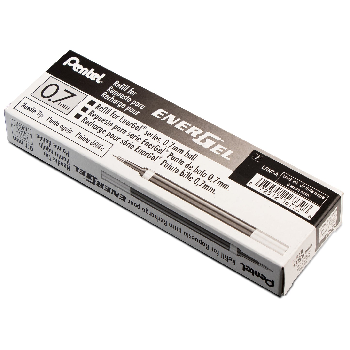 Refill Ink - For EnerGel Gel Pen 0.7mm Needle Tip, Medium, Black Ink (LRN7-A)