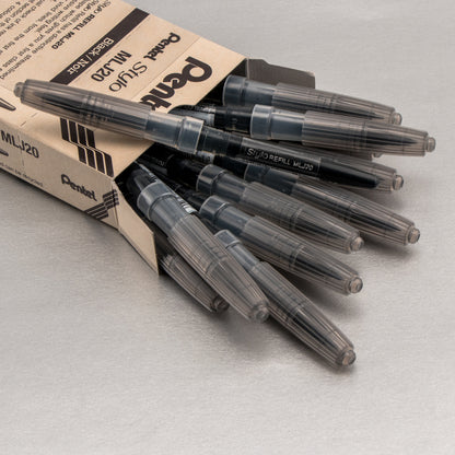 Pentel Arts Tradio Stylo Sketch Pen Refill, Black Ink (MLJ20-A)