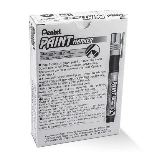 Paint Markers, Medium Bullet Point, Black Ink (MMP20-A)