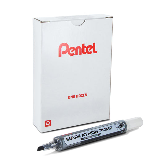 Markathon Pump Dry Erase Marker, Chisel Tip, Black Ink (MWL6SX-A)