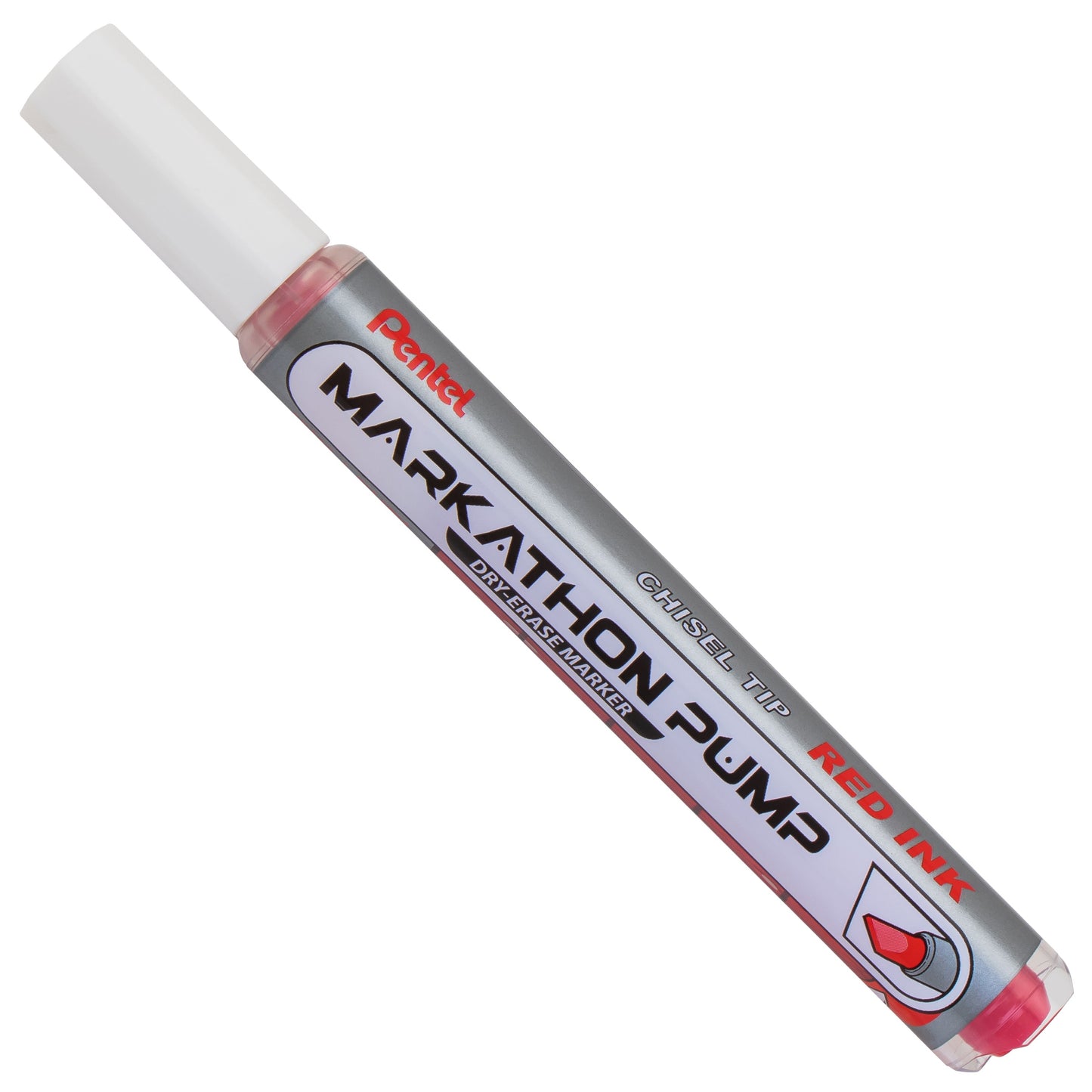 Markathon Pump Dry Erase Marker, Chisel Tip, Red Ink (MWL6SX-B)