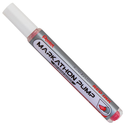 Markathon Pump Dry Erase Marker, Chisel Tip, Red Ink (MWL6SX-B)