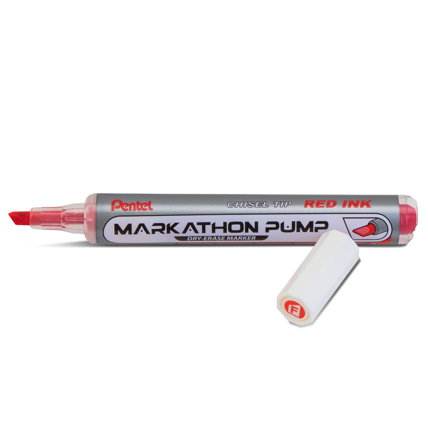 Markathon Pump Dry Erase Marker, Chisel Tip, Red Ink (MWL6SX-B)