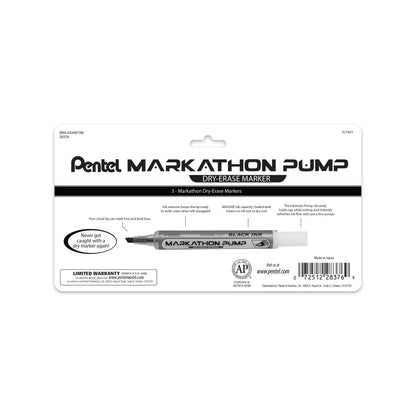 Markathon Pump Dry Erase Marker, Chisel Tip, Assorted Colors (A,B,C), 3-pk (MWL6SXBP3M)